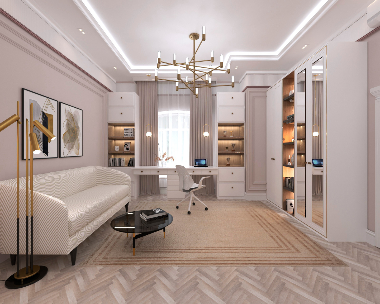 Дом 500м2. Комната юной леди 44м2