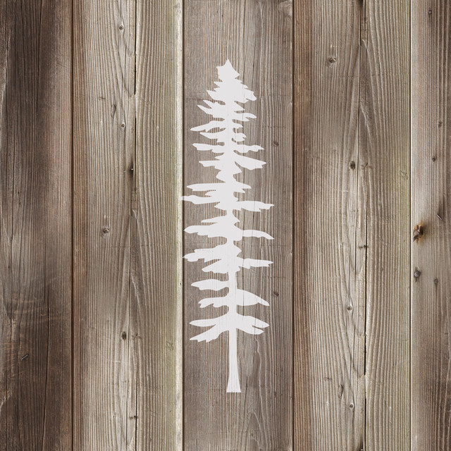 Tall Fir Tree Stencil Template for Walls and Crafts - Contemporary ...