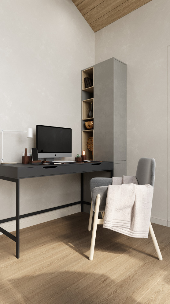 Барнхауз с мансардными окнами в серых оттенках