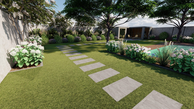 The white garden modern-garden