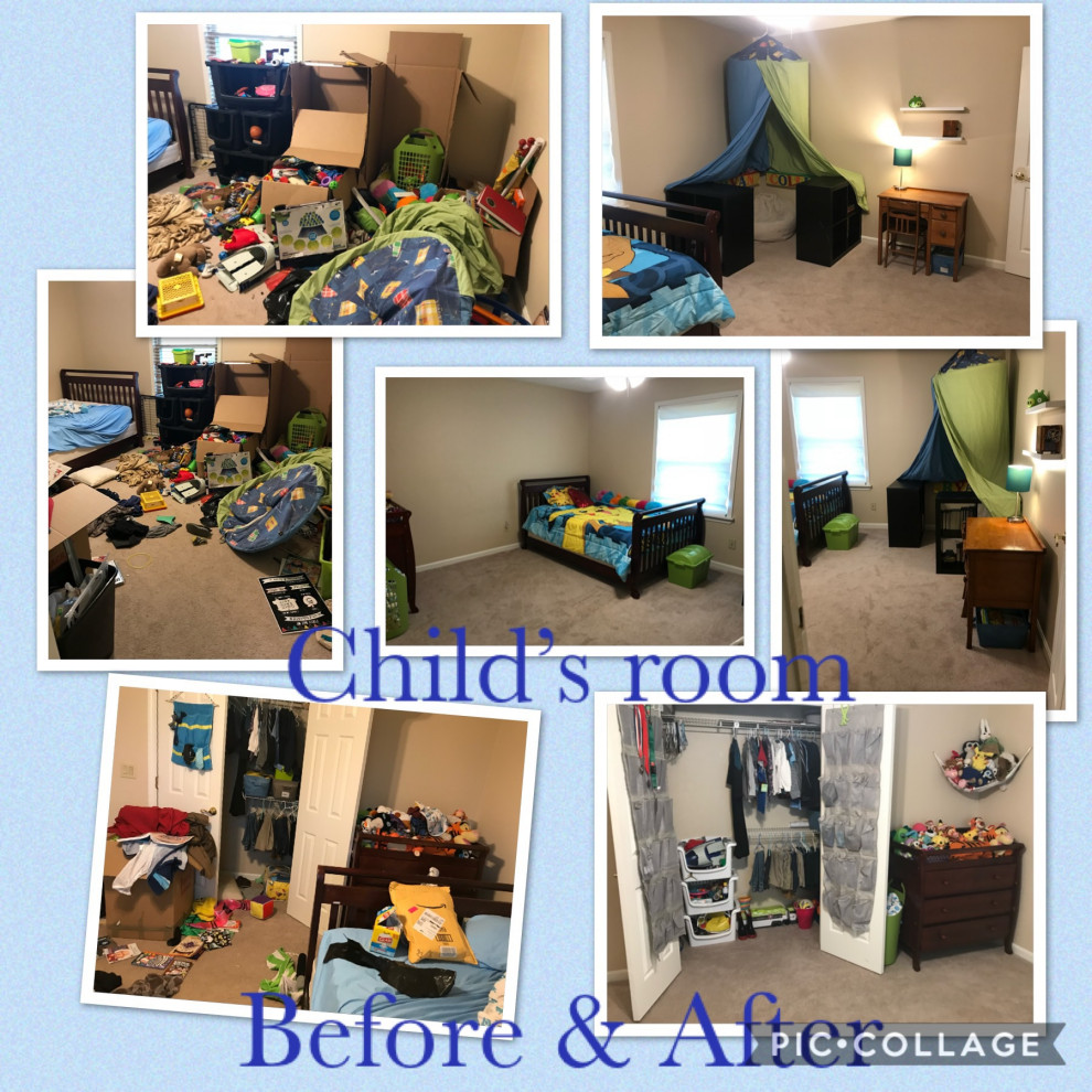 Child's room before and after