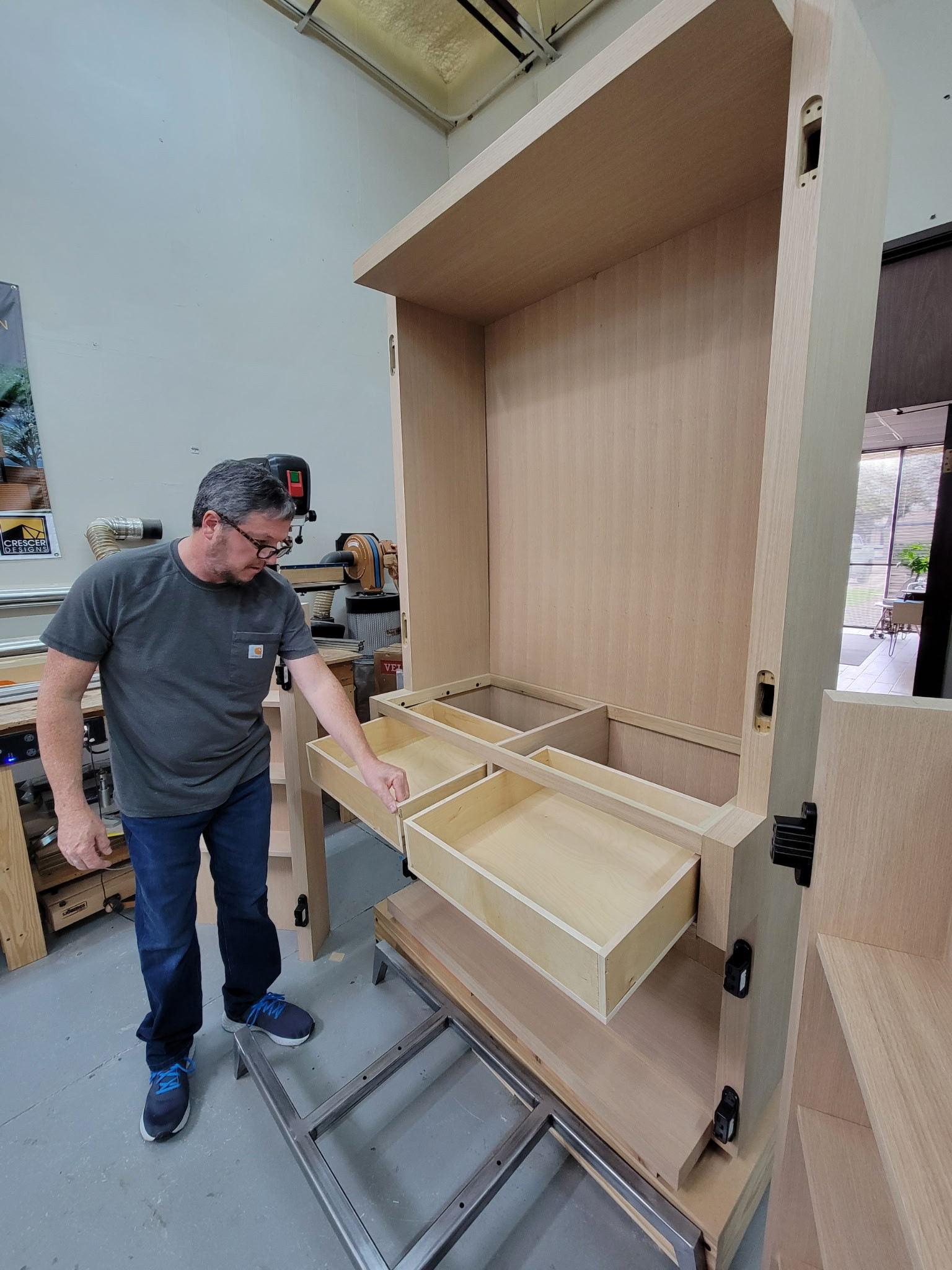 CUSTOM MODERN GLASSWARE CABINET