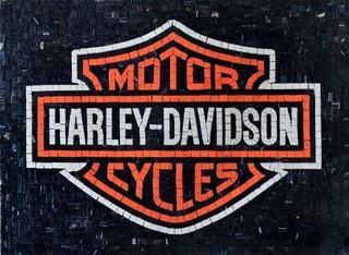Harley Davidson Marble Mosaic Logo Contemporary Tile Murals By Harley Davidson Marble Mosaic Logo Contemporary Tile Murals By Mozaicoart