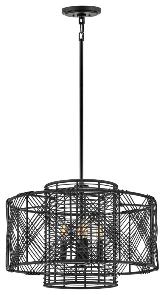Hinkley Nikko Large Convertible Pendant, Black* Industrial Pendant