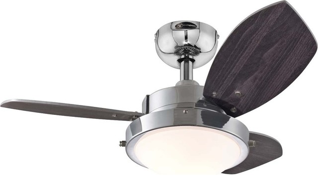 Westinghouse 30 Chrome 3 Blade Reversible Ceiling Fan With Light