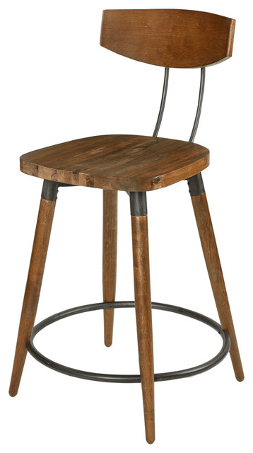 Ink Ivy Frazier Armless Wood Counter, 24 Inch Oak Bar Stools With Back Support