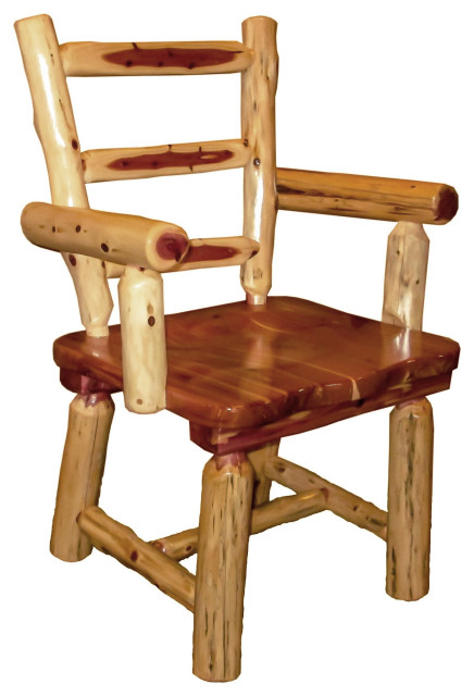 Red Cedar Log Tree Stump Dining Set, 42" X 72" - Rustic - Dining Sets ...