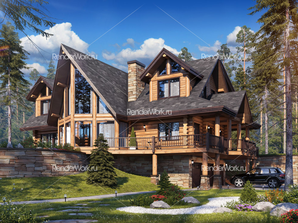 Визуализация деревянных домов