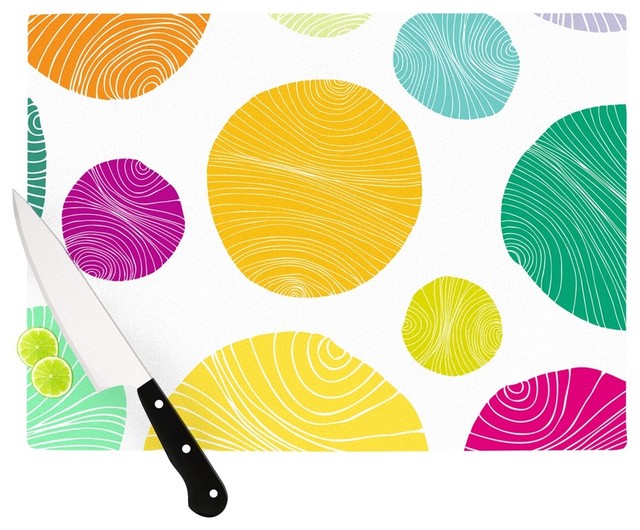 Anchobee "Eolo" Multicolor Circles Cutting Board, 11.5"x15.75"