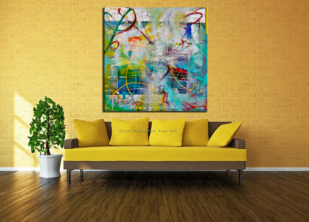 Original Abstract Painting "A Bright Sunny Day"  by Artist: Dora Woodrum