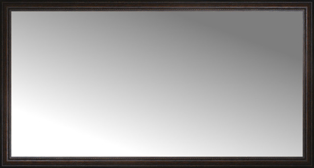 71"x38" Custom Framed Mirror, Distressed Brown