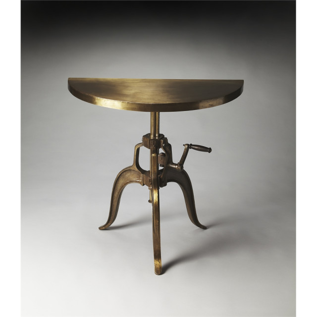 Garrison Industrial Chic Demilune Console Table, Metalworks ...