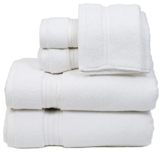 Zero Twist Towel Set 6 Piece, White