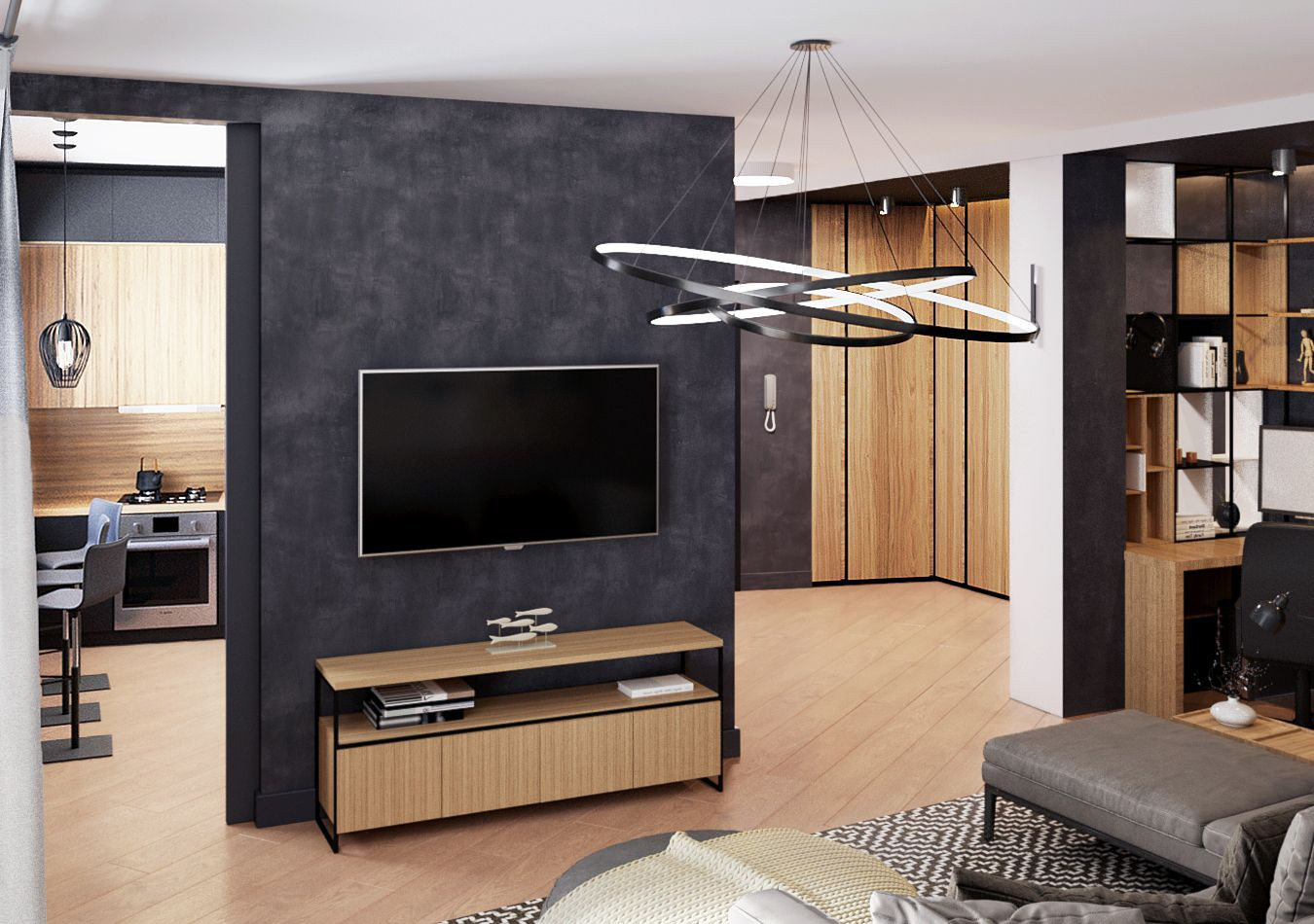 Интерьер для квартиры со сложной планировкой