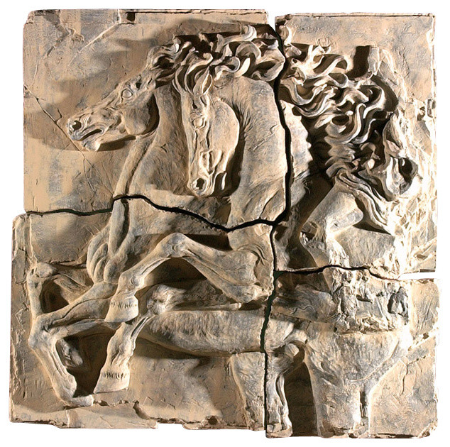 Roman Horses Sculpture 4 Pieces Traditional Wall Accents By Roman Horses Sculpture 4 Pieces