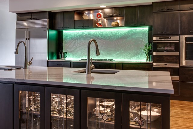 Glass Countertops Contemporary Kitchen Denver By Abraxis