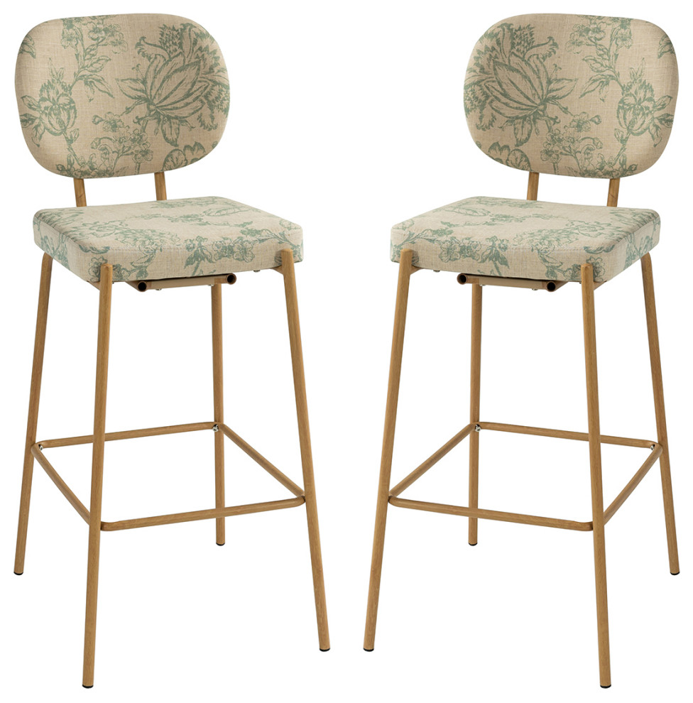 43" High Bar Stool, Set of 2 Midcentury Bar Stools And Counter