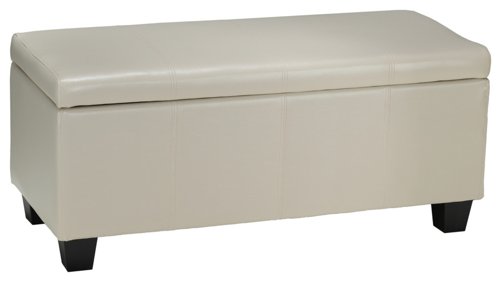 Vera Storage Ottoman Cream Leather Like Vinyl Transitional Accent And Benches By Cortesi Home - Cream Leather Tufted Storage Bench Ottoman Vera Storage Ottoman Cream Leather Like Vinyl Transitional Accent And Benches By Cortesi Home - Cream Leather Tufted Storage Bench Ottoman