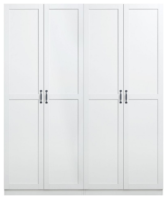 Hopkins Modern Freestanding Storage Closet- Set of 2, White, 2-Piece