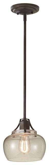 1-Light Mini Pendant, Rustic Iron