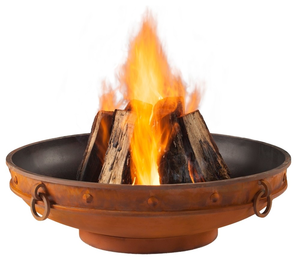 Real Flame Windham Rust Round Wood Burning Fire Pit
