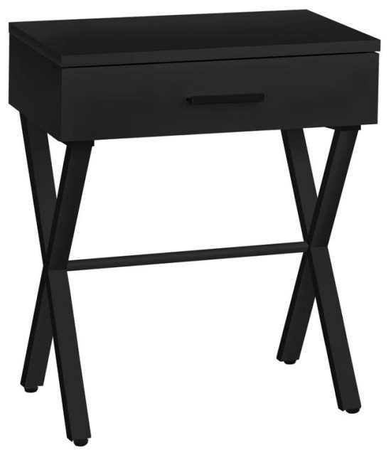 Monarch 1 Drawer Metal End Table in Black - Transitional - Side Tables