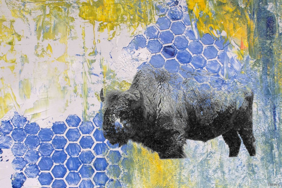 "Buffalo Honeycomb" Painting Print on Wrapped Canvas, 60"x40"