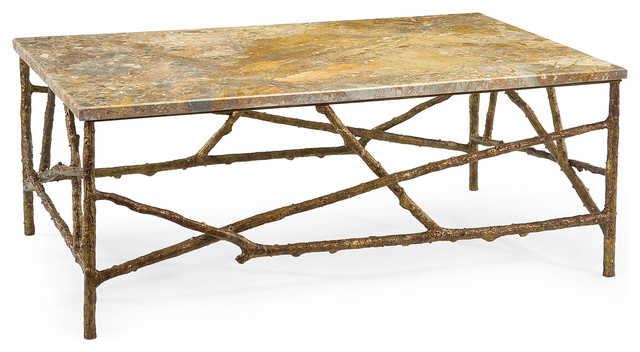 sun valley rustic lodge antique gold marble branch coffee table sun valley rustic lodge antique gold marble branch coffee table