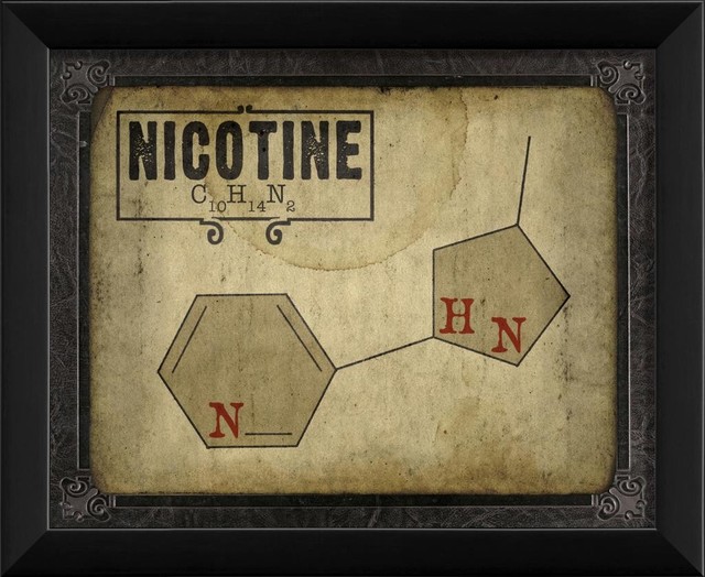 Nicotine Molecule Framed Artwork