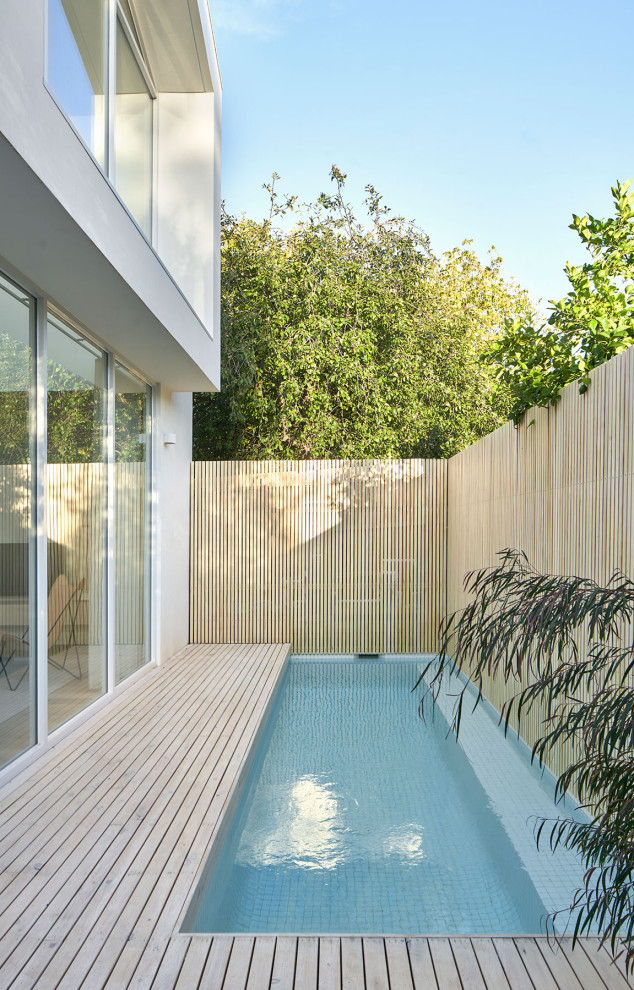 Photo of a large contemporary pool in Melbourne.