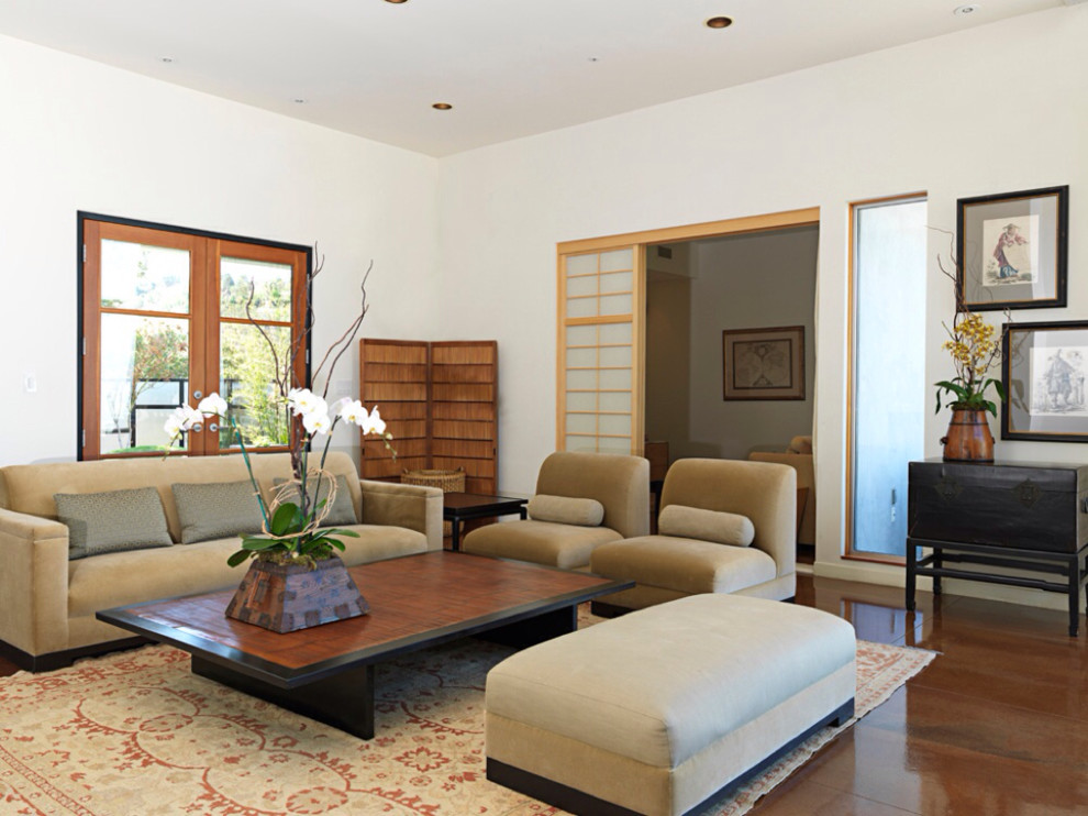 Design ideas for an asian living room in Los Angeles.