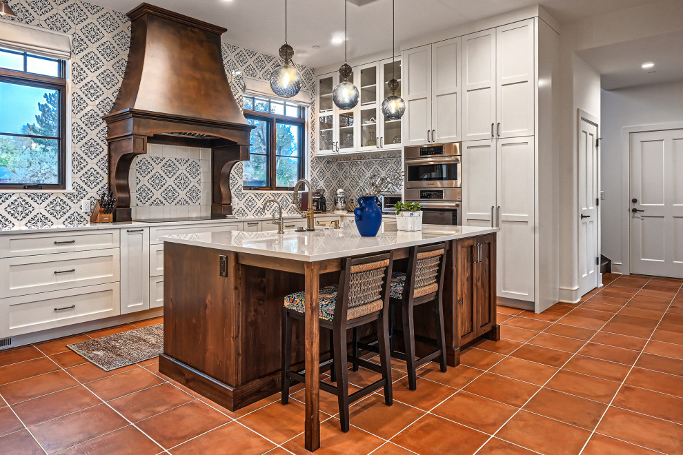 Mountain style kitchen photo in Denver