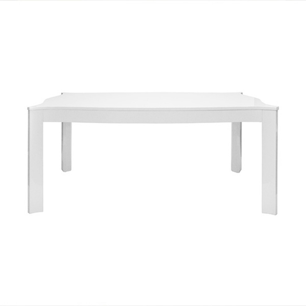 Worlds Away - Pollock Dining Table With  Scallop Edge In White Lacquer