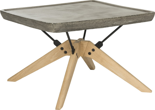 Safavieh Delartin Modern Concrete 14.57" Coffee Table Indoor/Outdoor