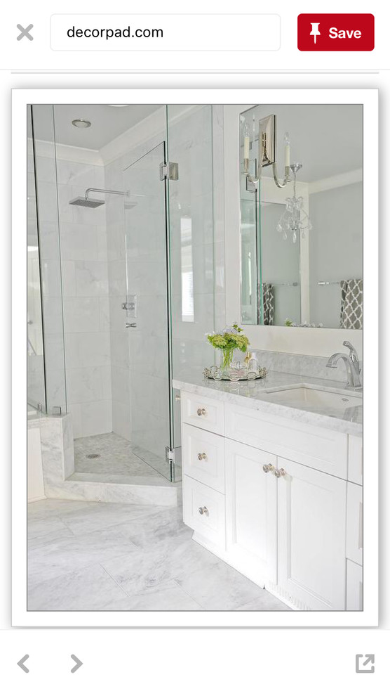 How to finish the space between a shower and a vanity wall or no wal