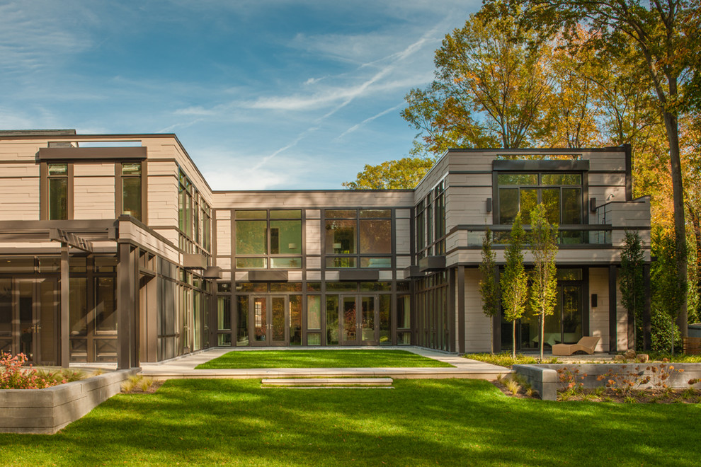 Modern brown two-story exterior home idea in DC Metro