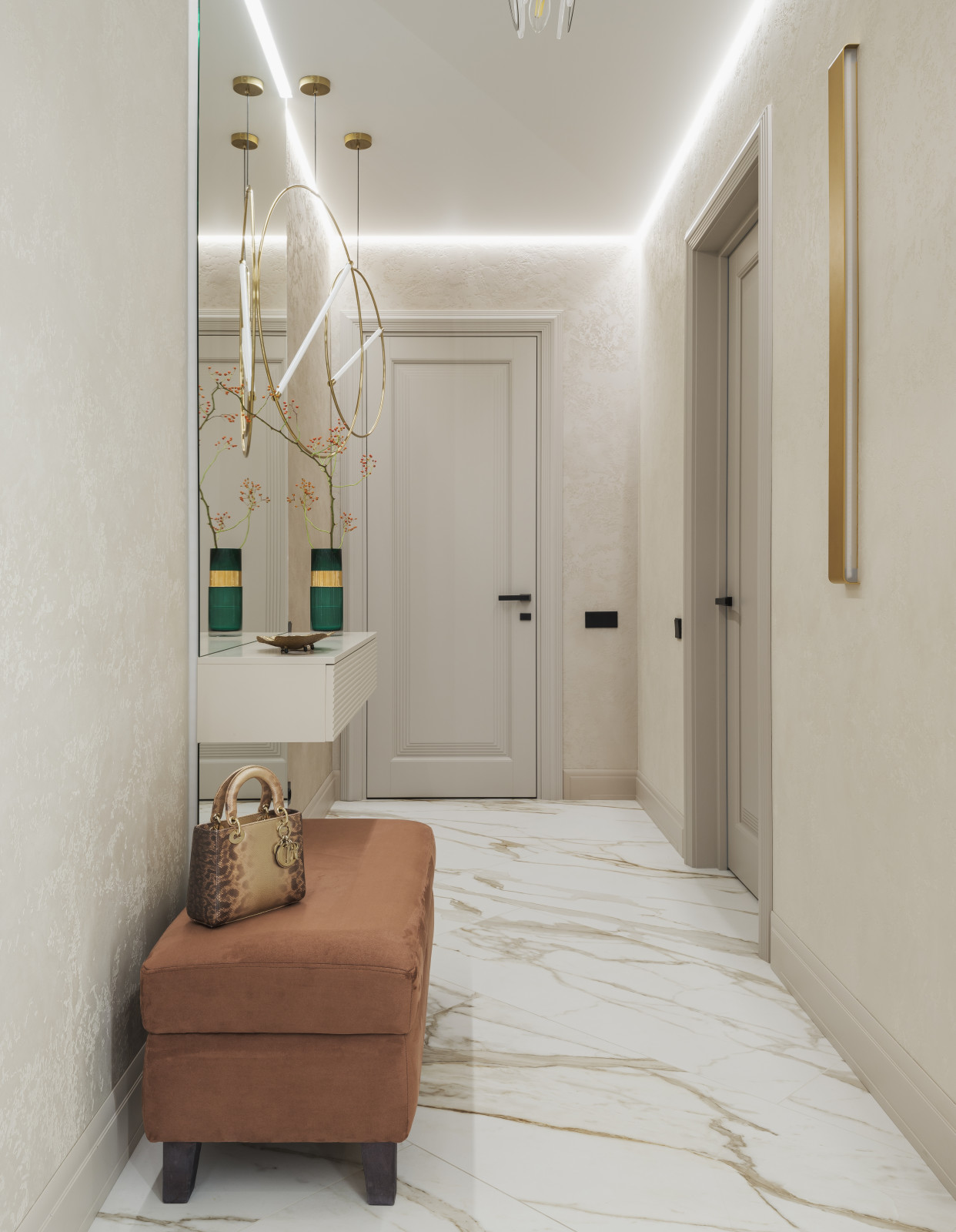 Реализация современной четырехкомнатной квартиры площадью 170 м²