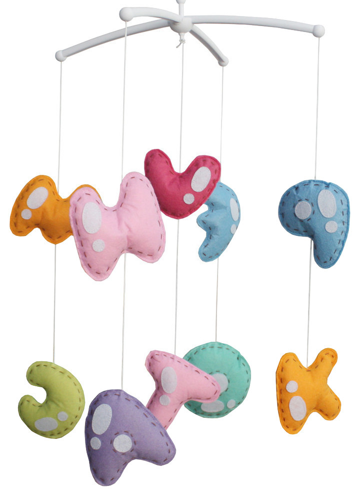 Letter Handmade Baby Crib Musical Toys Crib Hanging Bell Modern