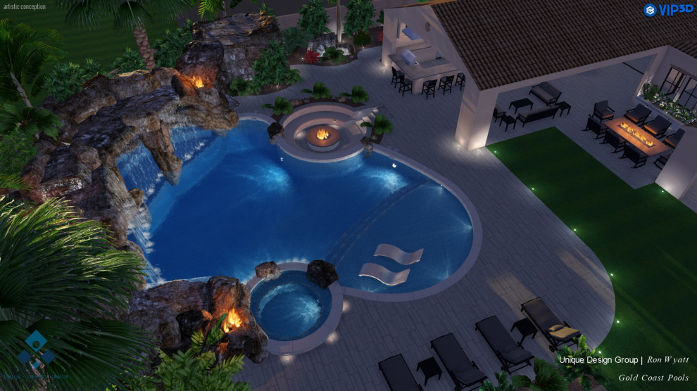 Yorba Linda rock pool design