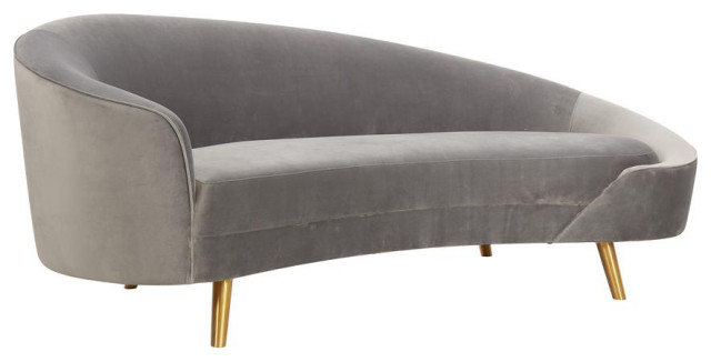 Cleopatra Gray Velvet Sofa