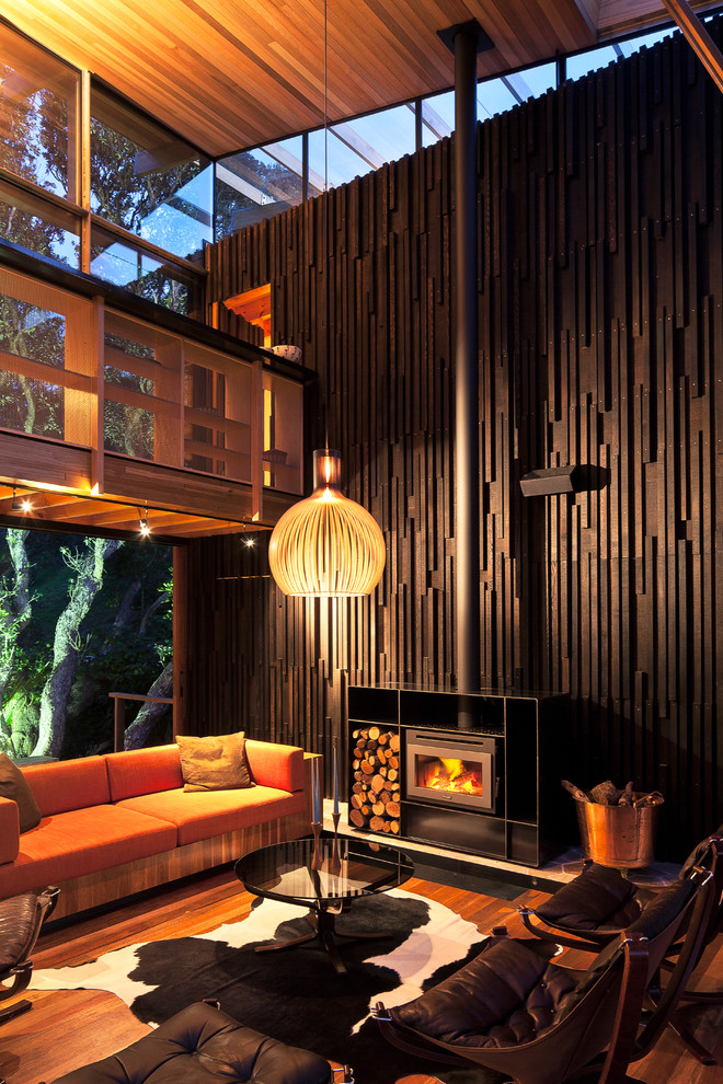 Design ideas for a contemporary living room in Auckland.