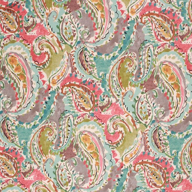 Modern Mode Spring Rose Fabric Contemporary Drapery Fabric