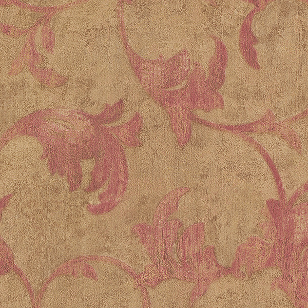 Damask, Gold and Red, TE29306 Wallpaper