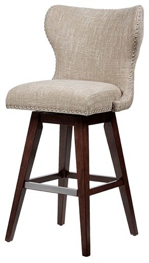 Madison Park Hancock Wingback Upholstered 32" Swivel Bar ...