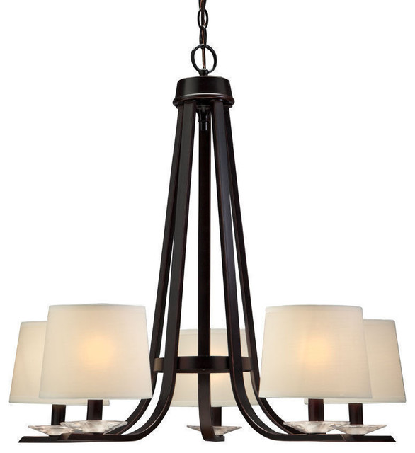 Oil Rubbed Bronze 5Light Chandelier With Shades Transitional