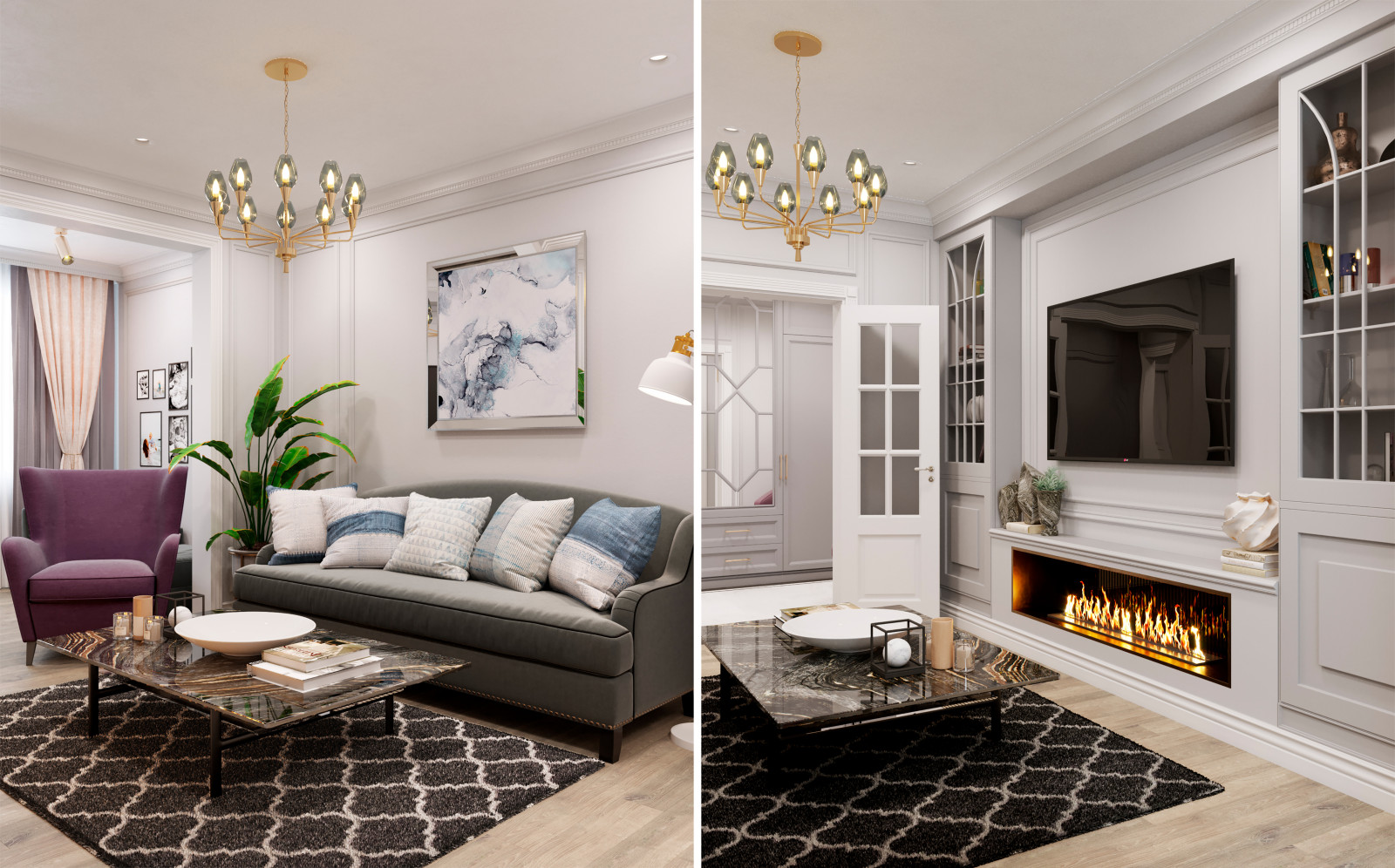 Дизайн интерьера в светлых тонах в новостройке Москвы