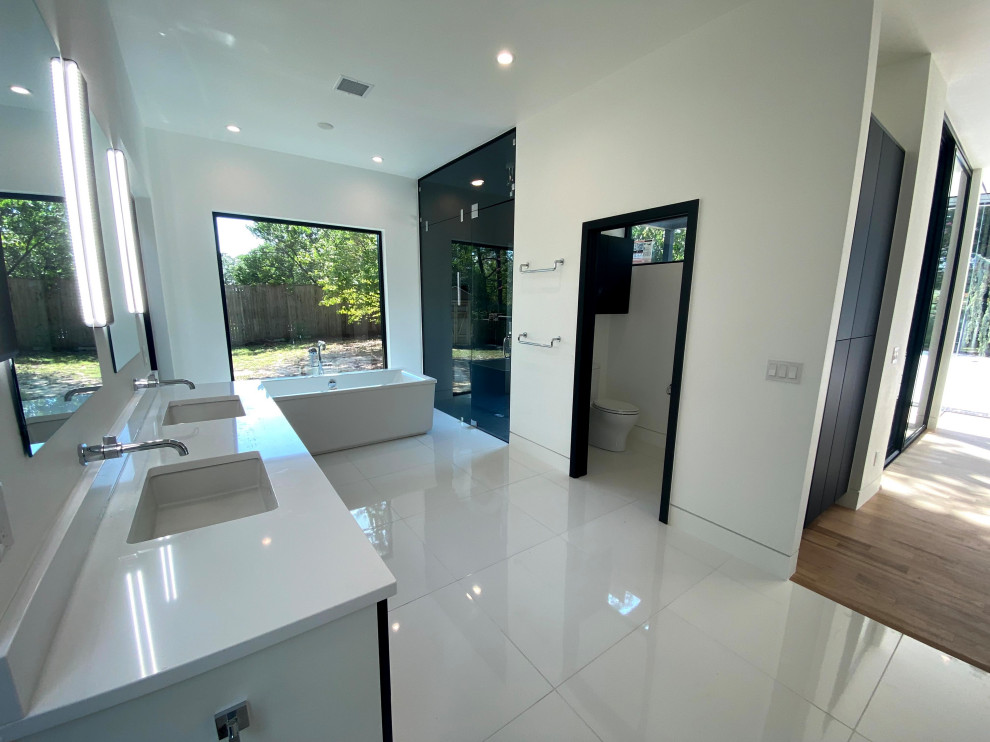 Modern Black and White Master Bathroom Modern Bathroom Other by