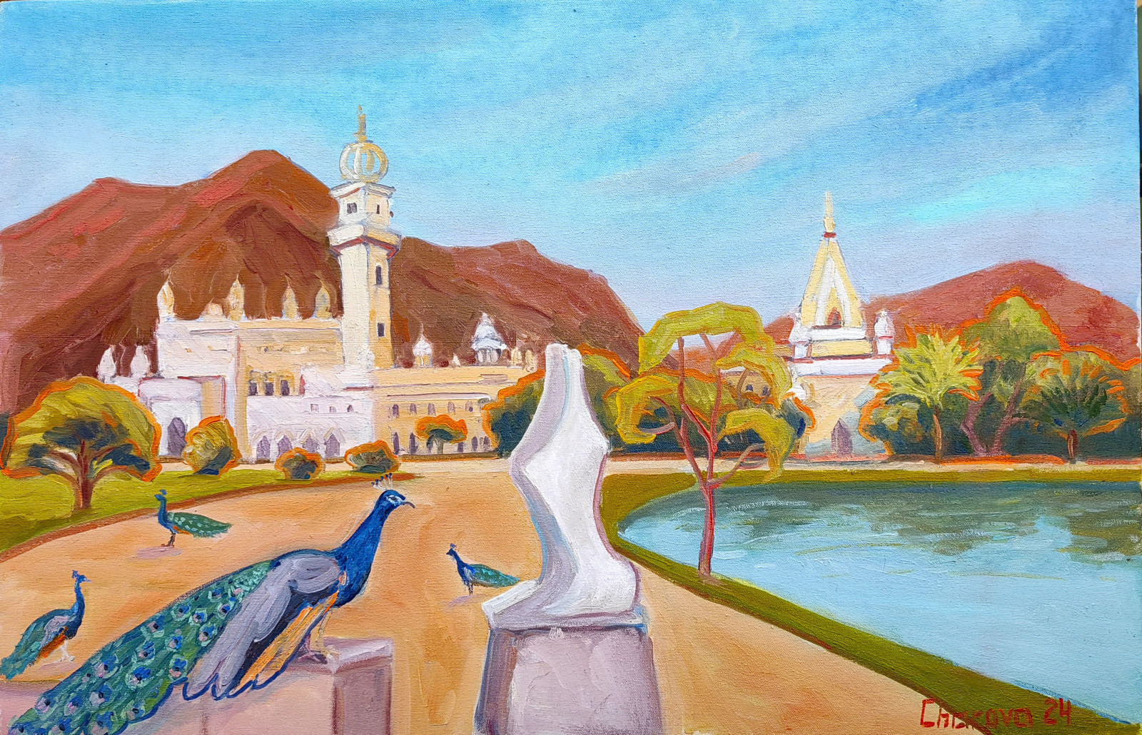 Картина маслом "В колледже Аджмера"