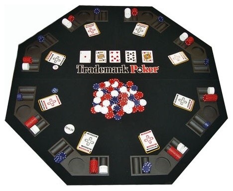 Texas Hold'em Folding Table Top & 300 Poker Chip Travel Set