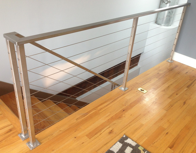 Stainless Steel Cable Railing - Rectangle Tube Top with 